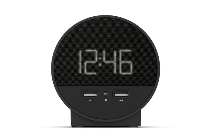 NONSTOP NSO-BK STATION O ALARM CLOCK WITH 2 USB, JETWAY BLACK, 1-YEAR WARRANTY